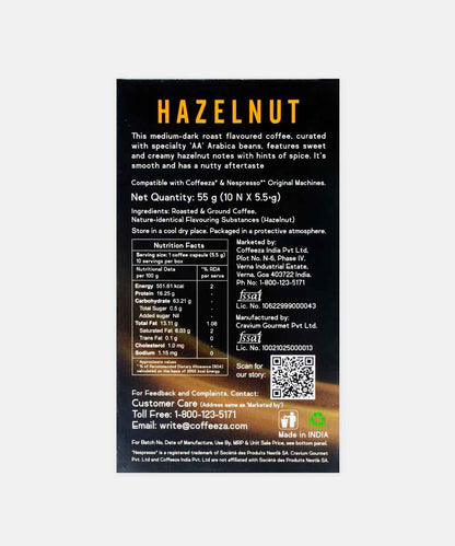 Coffeeza Hazelnut Capsules Coffee 10 Capsules 55 Gm