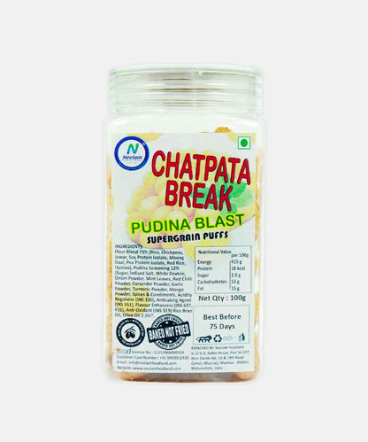 Chatpata Break Pudina Blast Supergrain Puffs 100 Gm