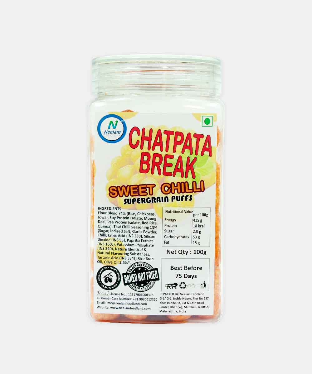 Chatpata Break Sweet Chilli Supergrain Puffs 100 Gm