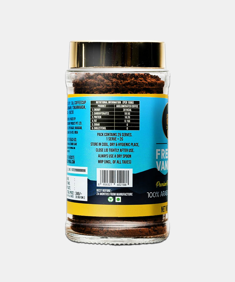 COFFEE CUP INDIA FRENCH VANILLA INSTANT COFFEE 50 GM