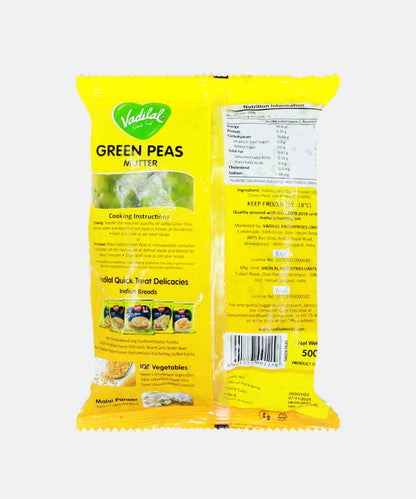 Vadilal Frozen Green Peas 500 Gm