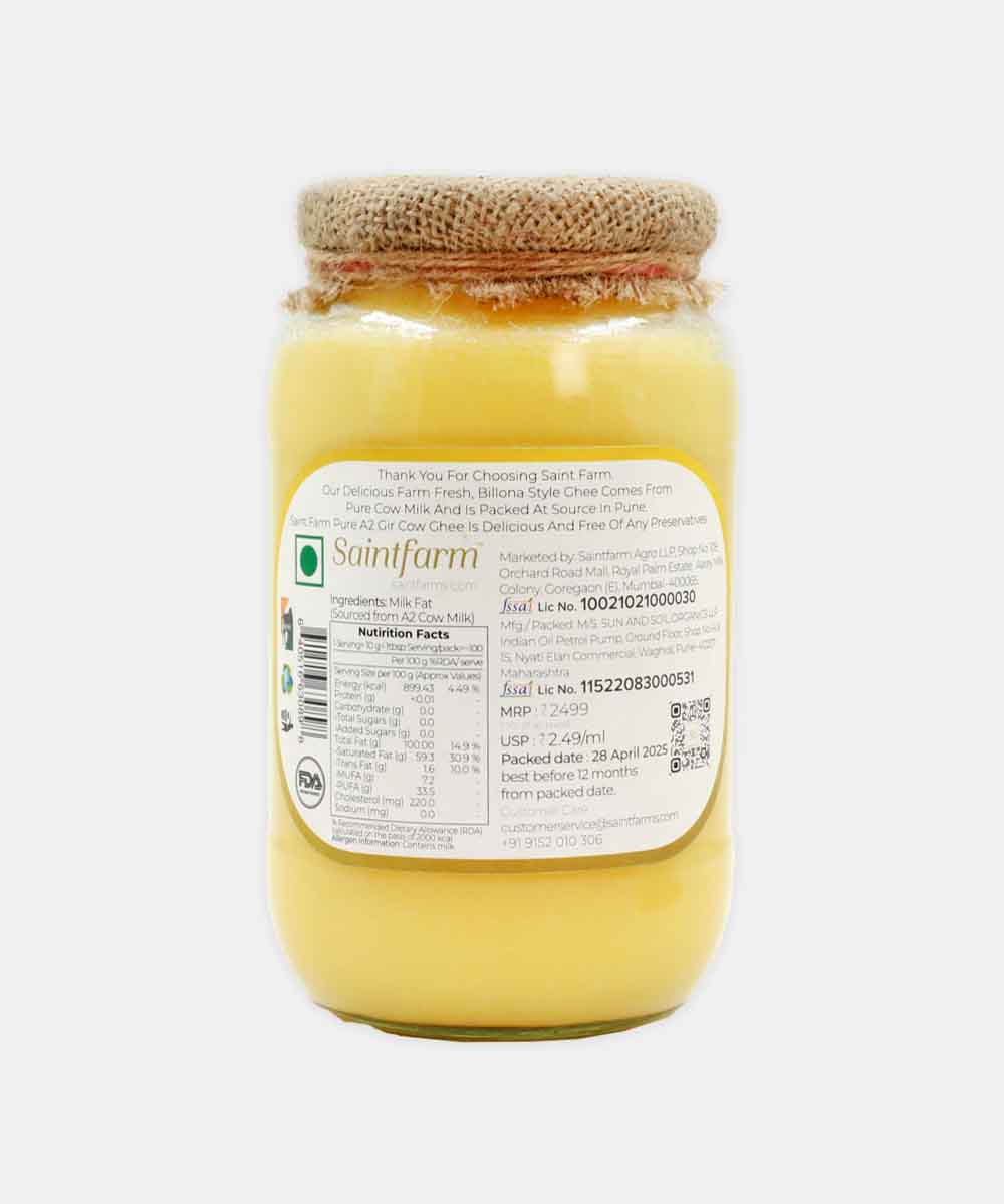 Saintfarm Pure A2 Gir Cow Ghee 1 Ltr