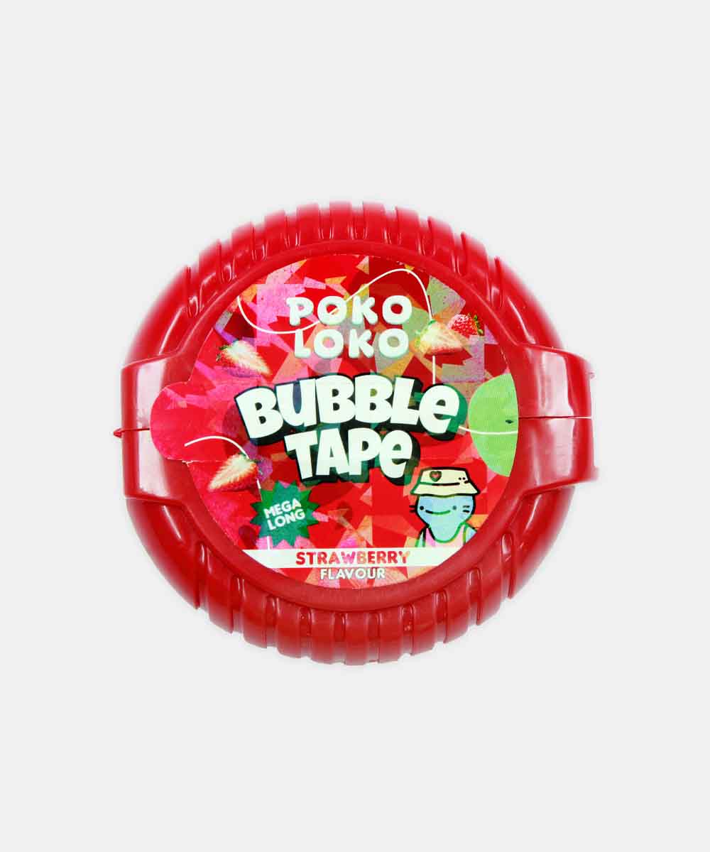 Poko Loko Bubble Tape Strawberry Flavour Gum 56 Gm