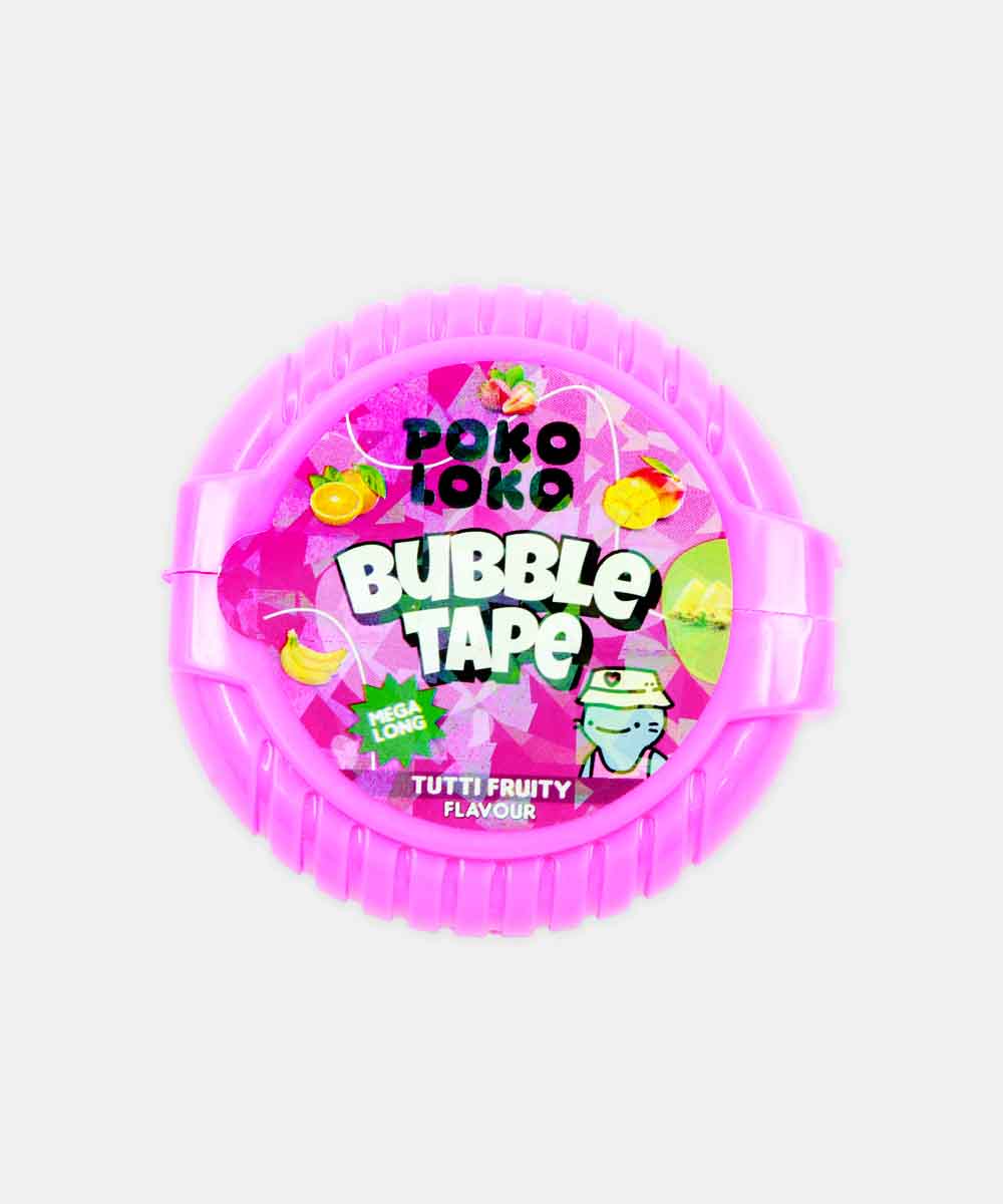 Poko Loko Bubble Tape Tutti Fruity Flavour Gum 56 Gm