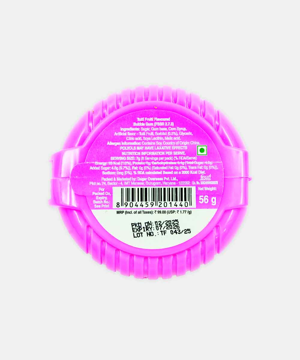 Poko Loko Bubble Tape Tutti Fruity Flavour Gum 56 Gm