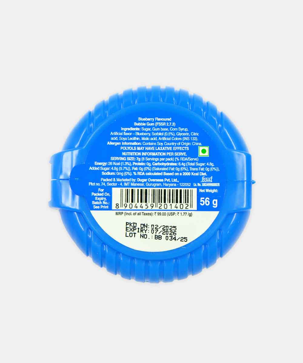 Poko Loko Bubble Tape Blue Berry Flavour Gum 56 Gm