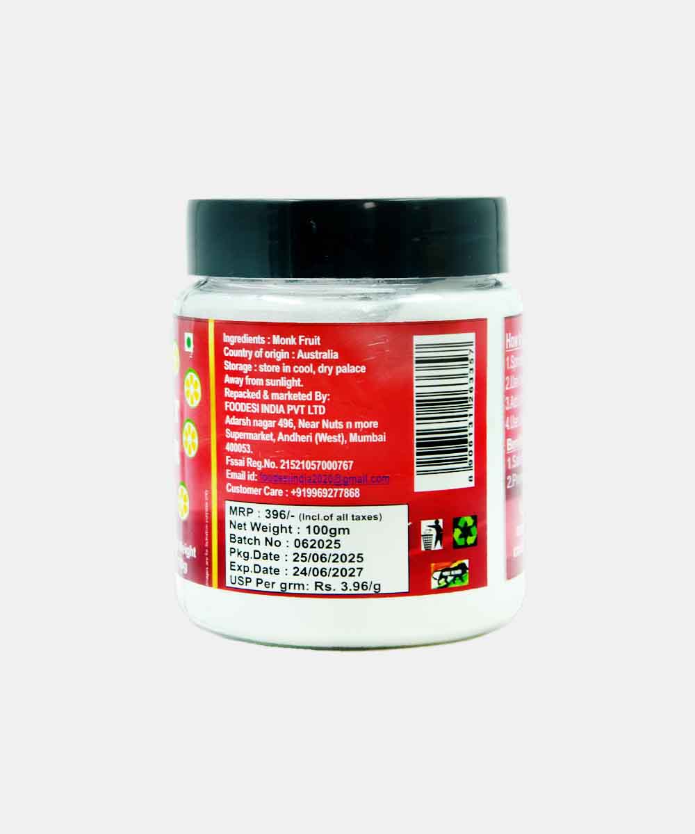 Food Desi Monk Fruit Sweetener With Erythritol