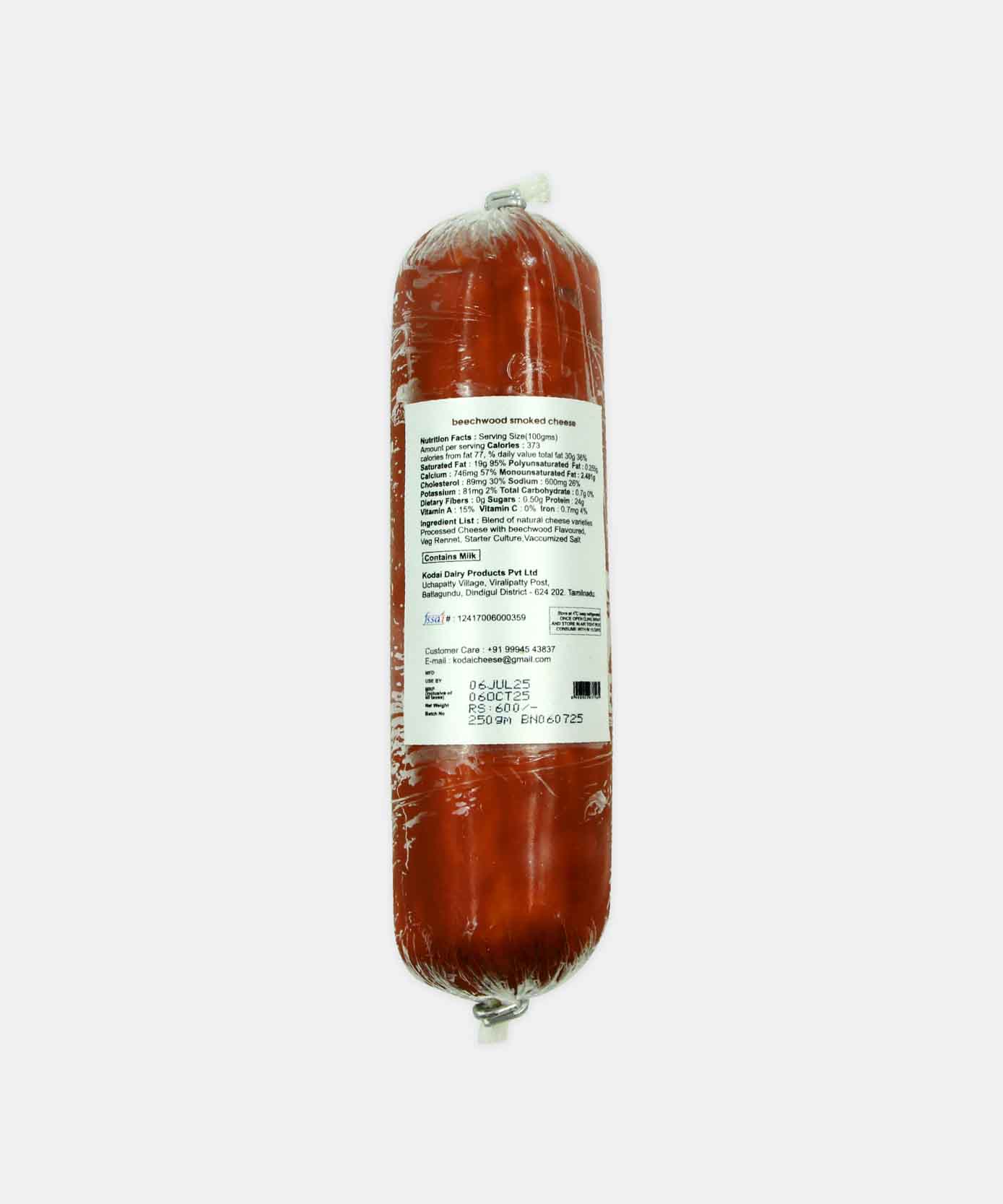 Kodai Beechwood Smoked Cheese Long 250 Gm