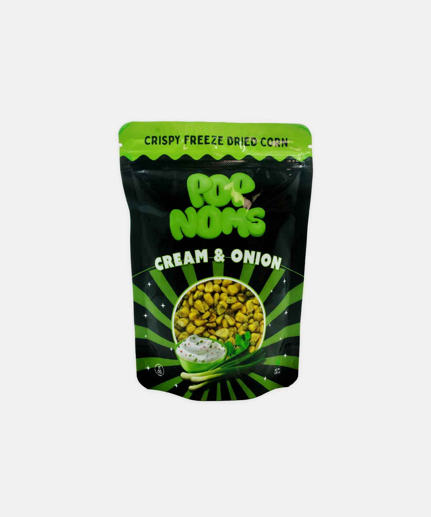 Pop Noms Crispy Freeze Dried Cream And Onion Corn Snack 30 Gm