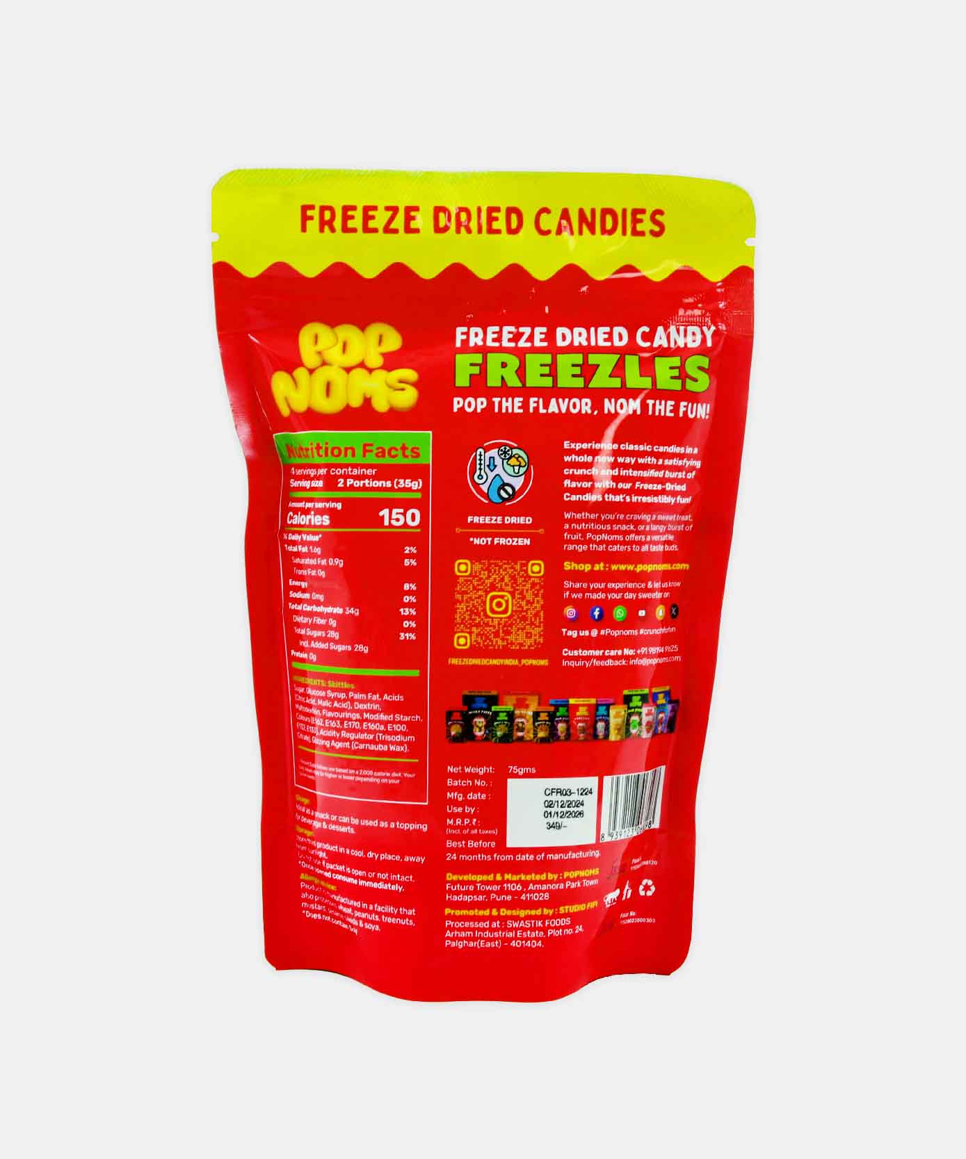 Pop Noms Freeze Dried Freezles Candies 75 Gm