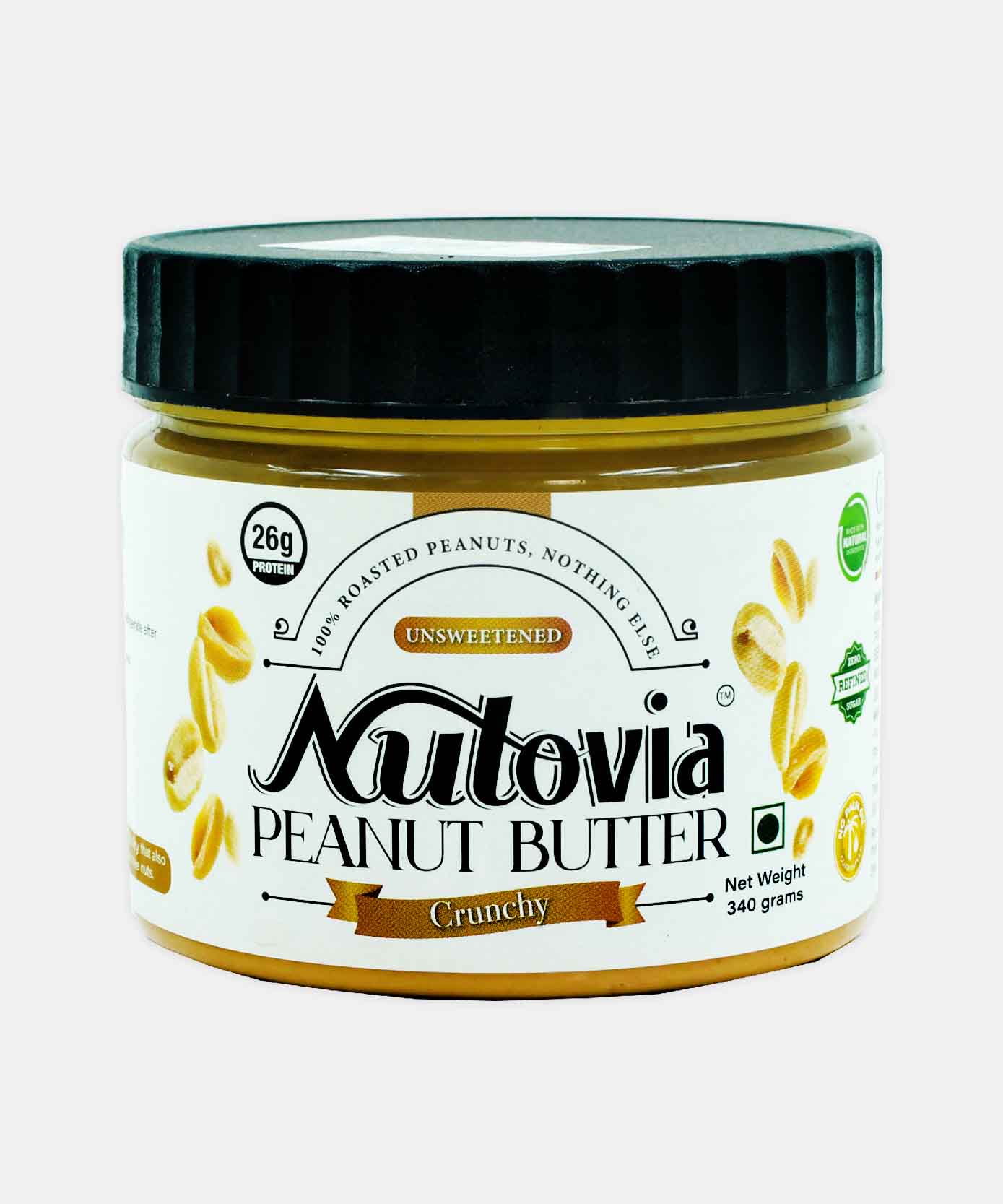 Nutovia Peanut Butter Crunchy Unsweetened 340 Gm
