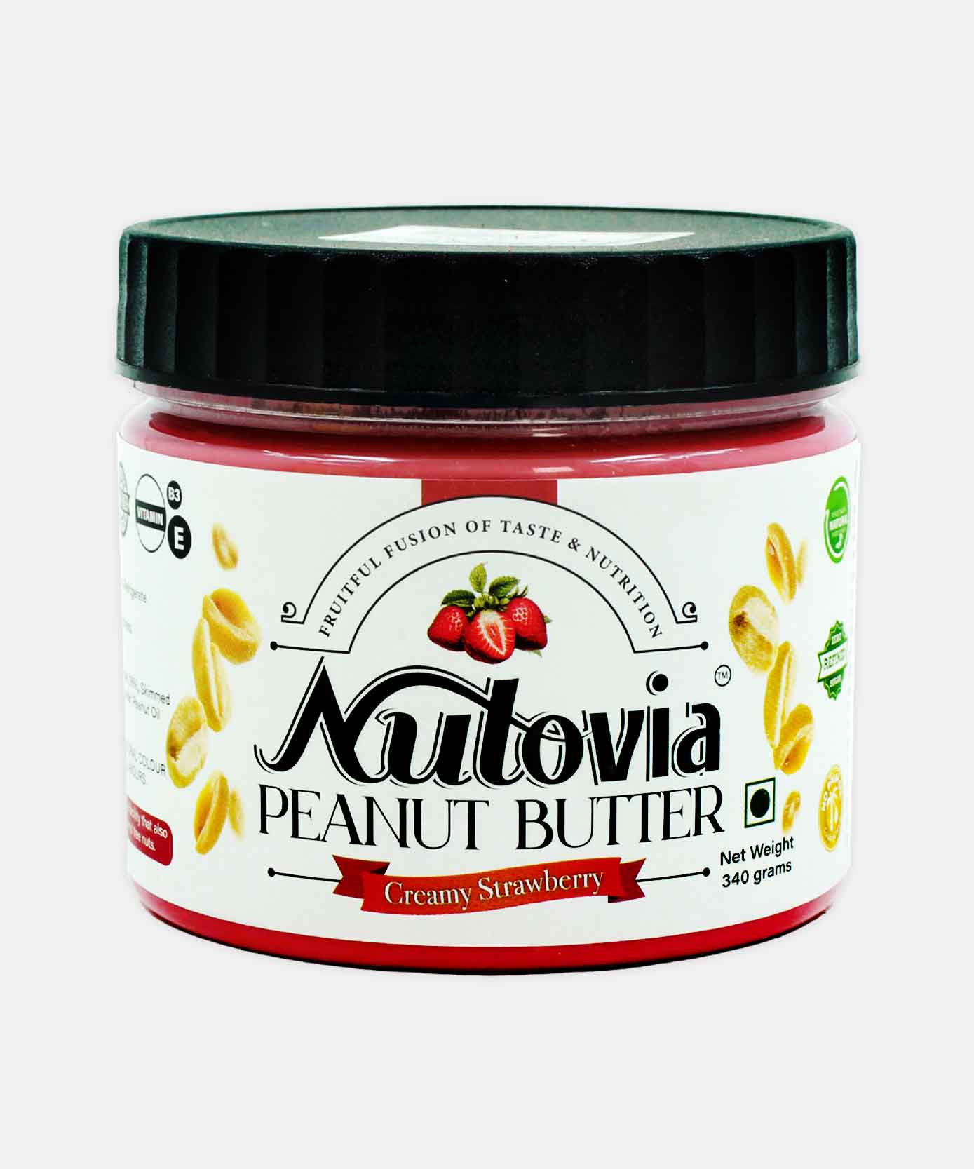 Nutovia Peanut Butter Creamy Strawberry 340 Gm