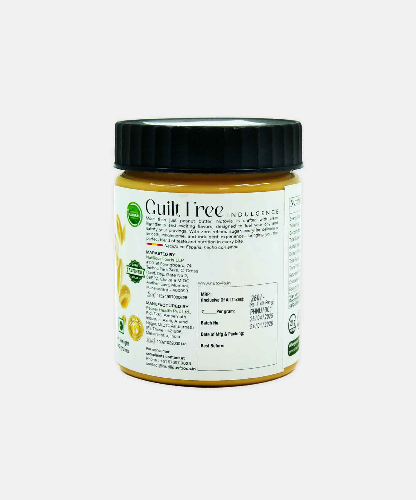 Nutovia Peanut Butter Creamy Pineapple 200 Gm
