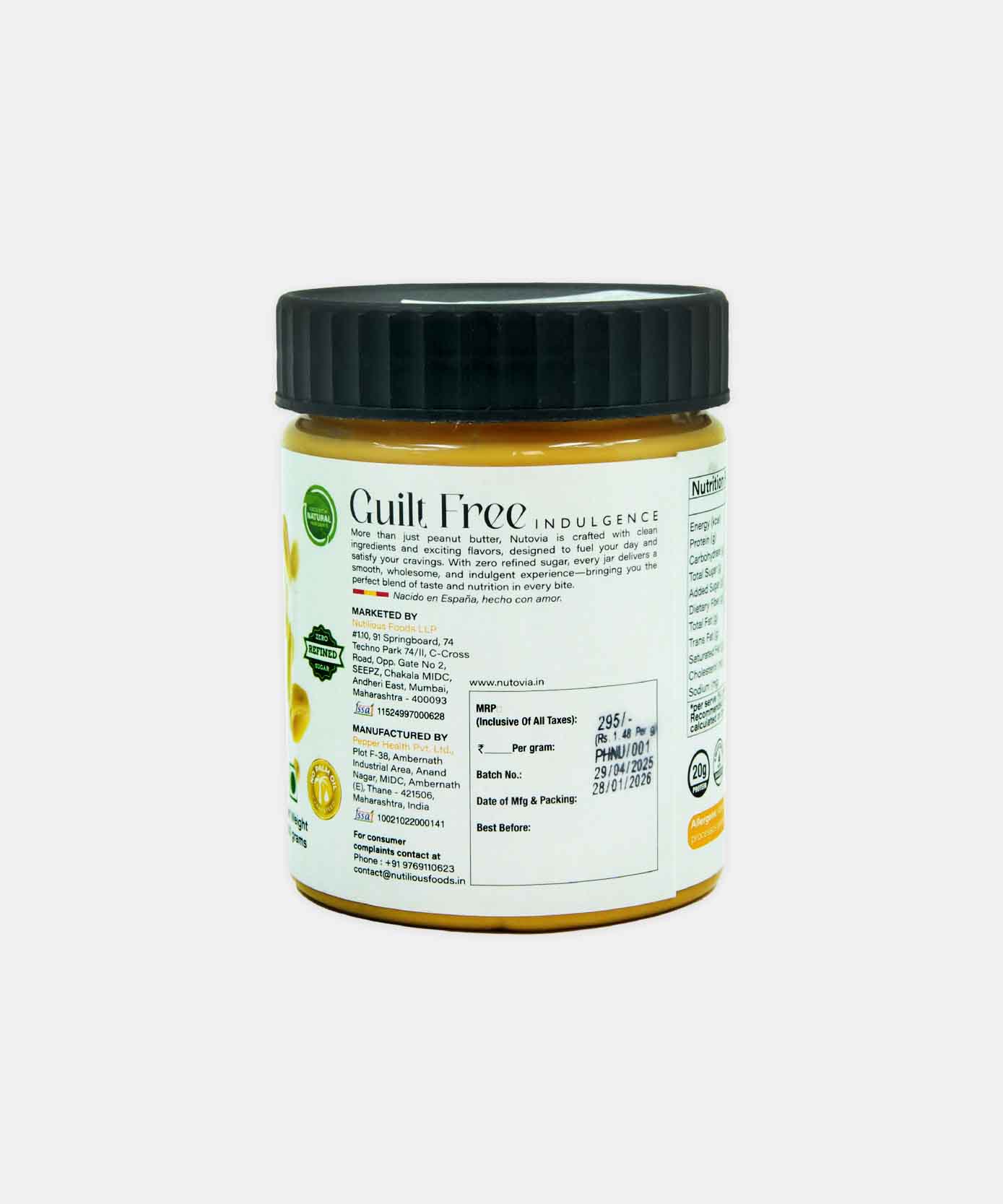 Nutovia Peanut Butter Creamy Mango 200 Gm