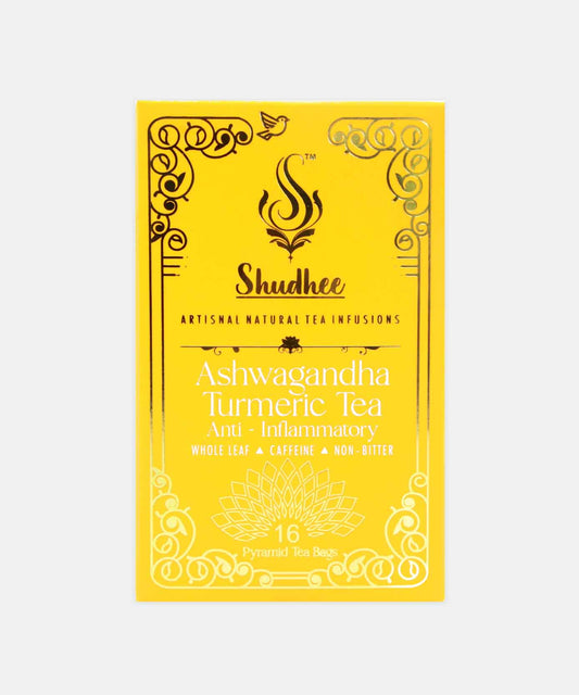 Shudhee Ashwagandha Turmeric Tea Anti-Inflammatory 16 Tea Bags 32 Gm