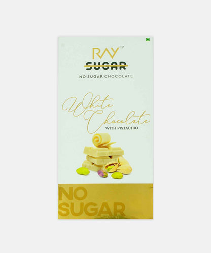 Ray No Sugar White Chocolate With Pistachio 80 Gm