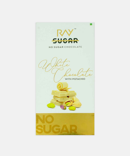Ray No Sugar White Chocolate With Pistachio 80 Gm