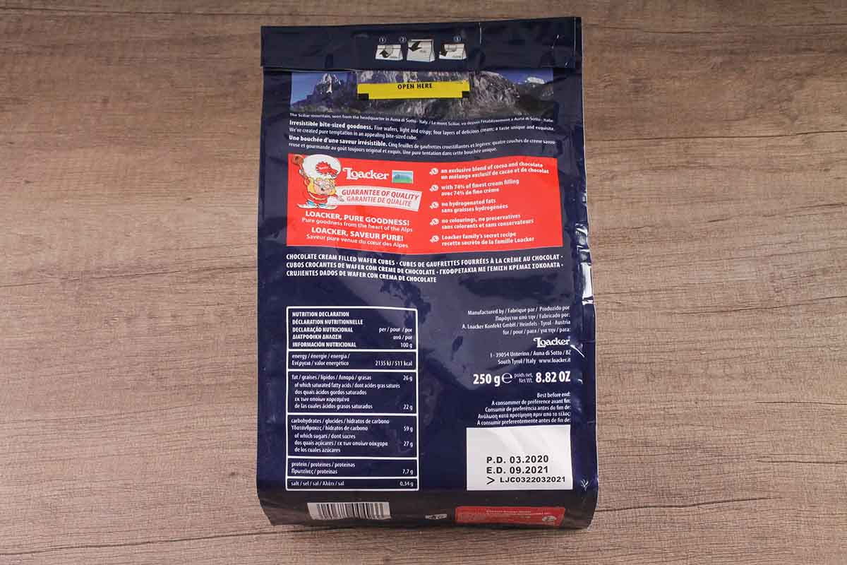 Loacker Chocolate 250 Gm