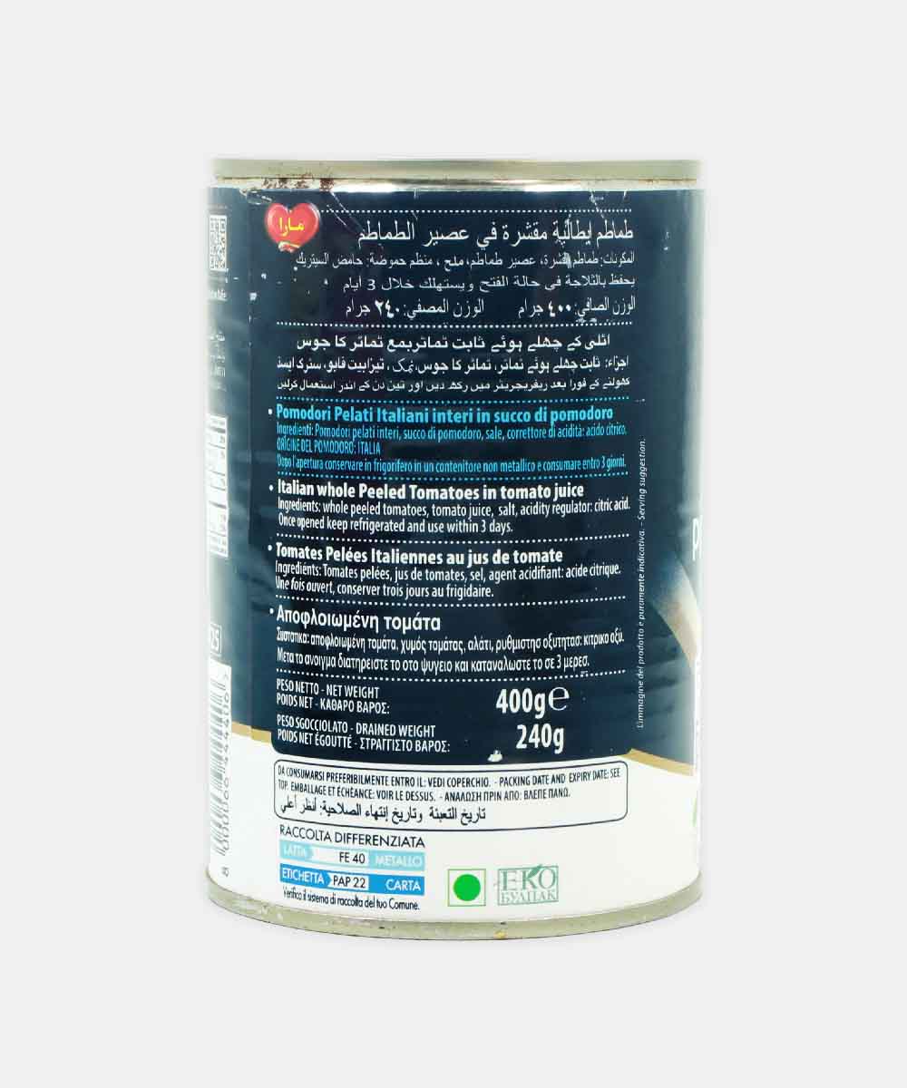 Mara Italian Whole Peeled Tomatoes 400 Gm