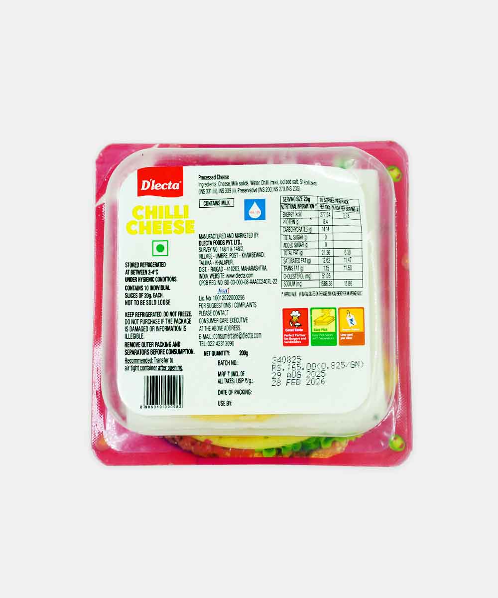 Dlecta Chilli Cheese Slice 200 Gm