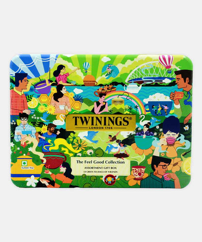 Twinings London The Feel Good Collection Assortment Gift Box 54 Green Tea Bag 9 Blends 108 Gm
