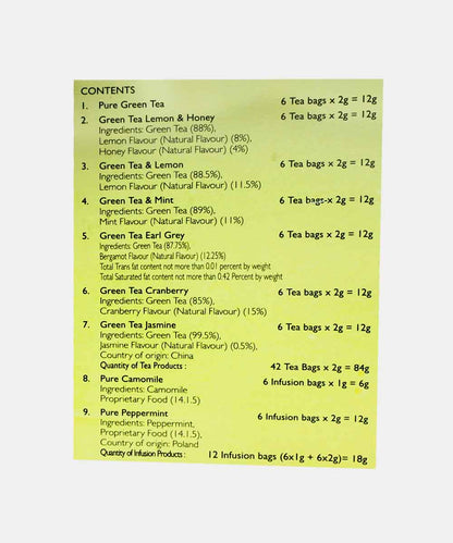 Twinings London The Tea - Lover Collection Assortment Gift Box 54 Tea & Infusion Bags Of 9 Blends 102 Gm