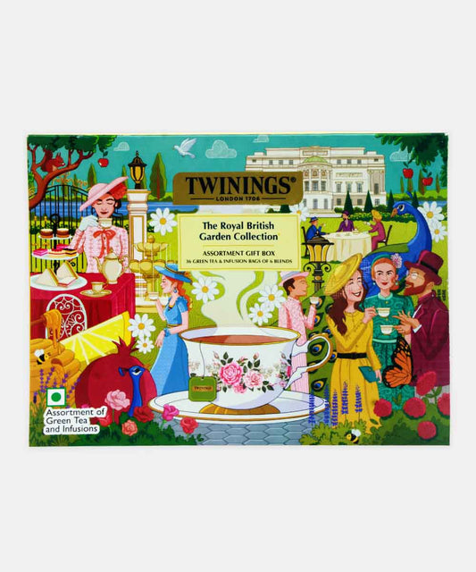 Twinings The Royal British Garden Collection Assortment Gift Box 36 Green Tea & Infusion Bag Of 6 Blends 66 Gm
