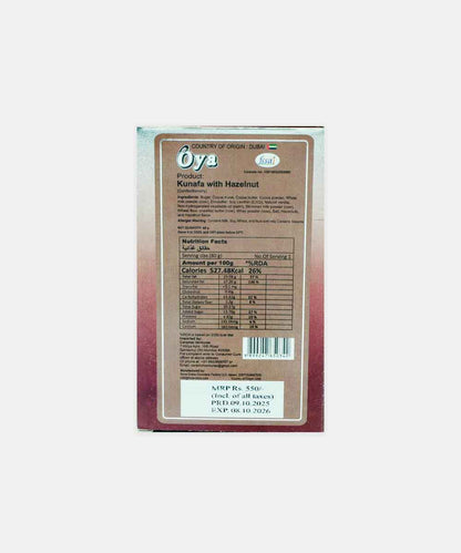 Oya Dubai Kunafa With Hazelnut Chocolate 80 Gm