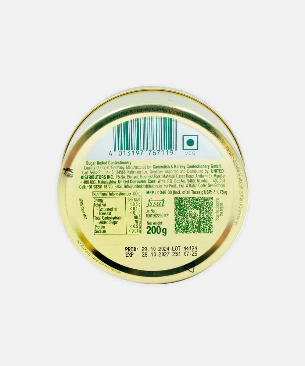 Cavendish & Harvey Tropical Clear Mint Drop 200 Gm