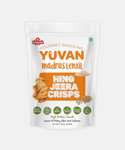 Ganesh Papad Yuvan Madras Lentil Hing Jeera Crisps 60 Gm