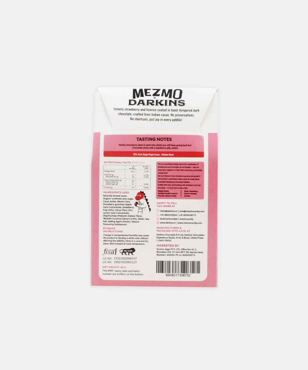 Mezmo Darkins Strawberry Chocolate Pebbles 40 Gm