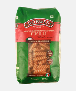 BORGES WHOLE WHEAT FUSILLI PASTA 500