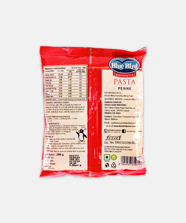 BLUE BIRD PENNE PASTA 200 GM