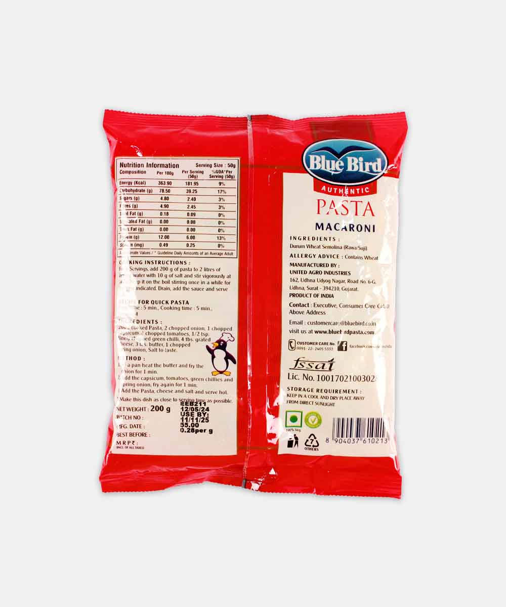Blue Bird Macaroni Pasta 200 Gm