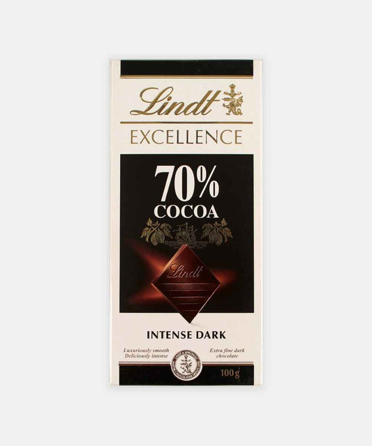 Lindt Excellence 70% Cocoa Intense Dark Chocolate 100 Gm