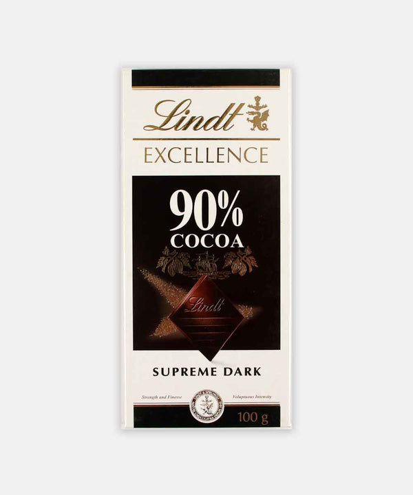 LINDT EXCELLENCE 90% COCOA SUPREME DARK CHOCOLATE 100