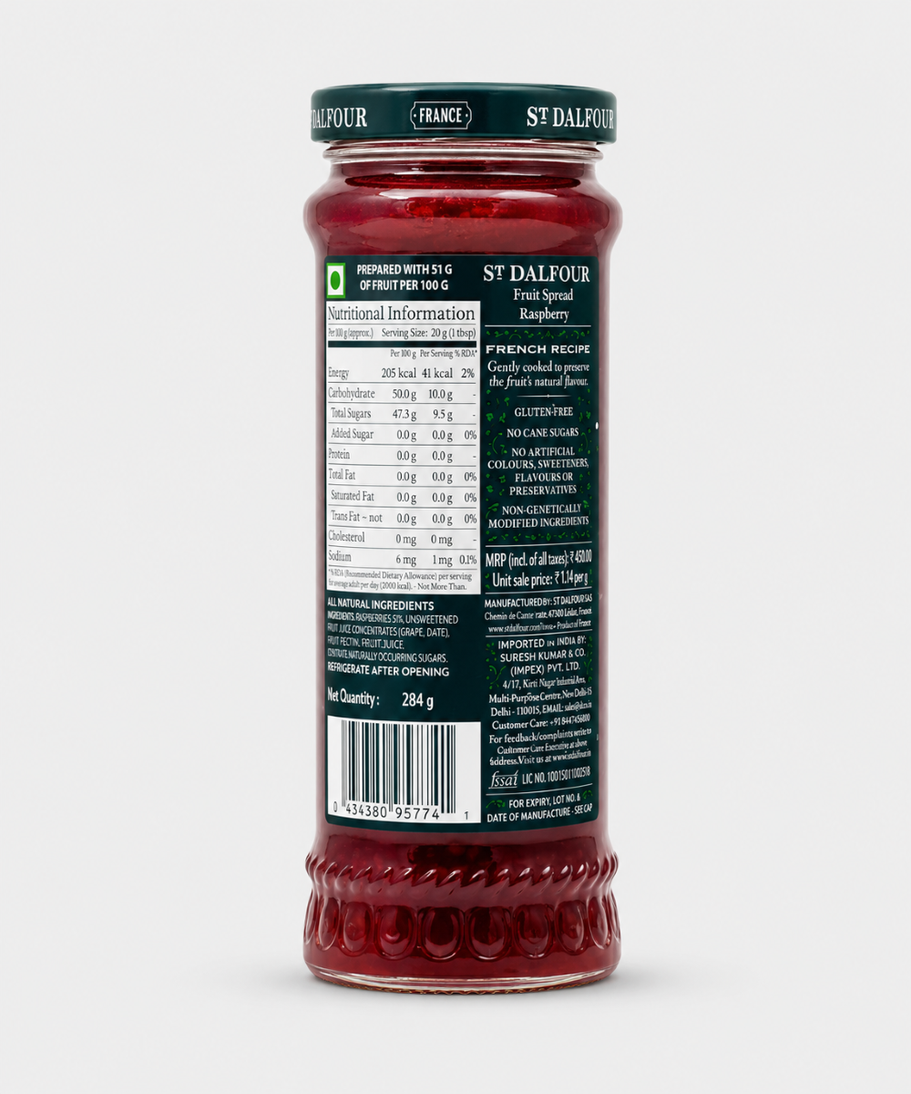 St Dalfour Raspberry Jam 284 Gm