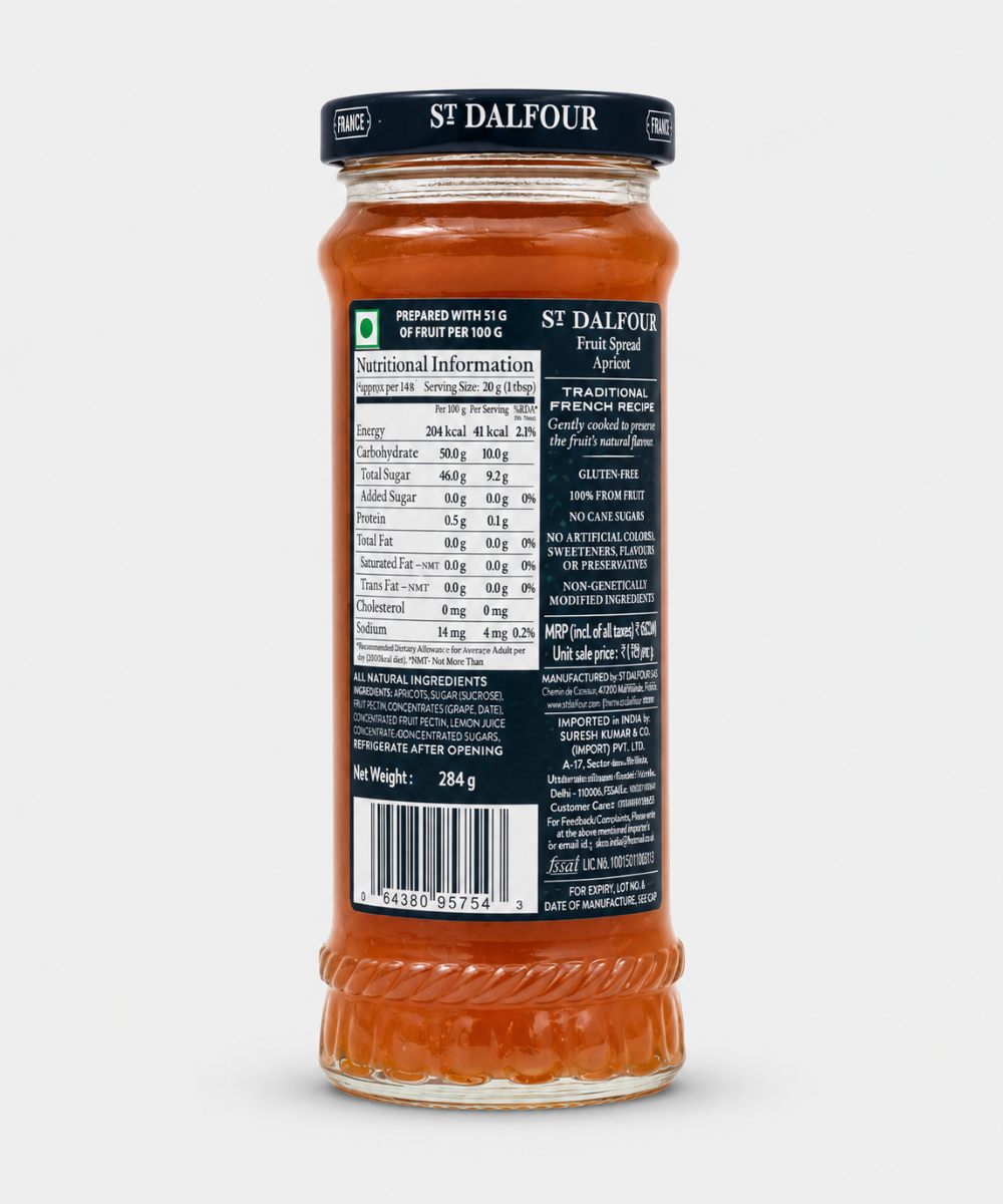 St Dalfour Thick Apricot Jam 284 Gm