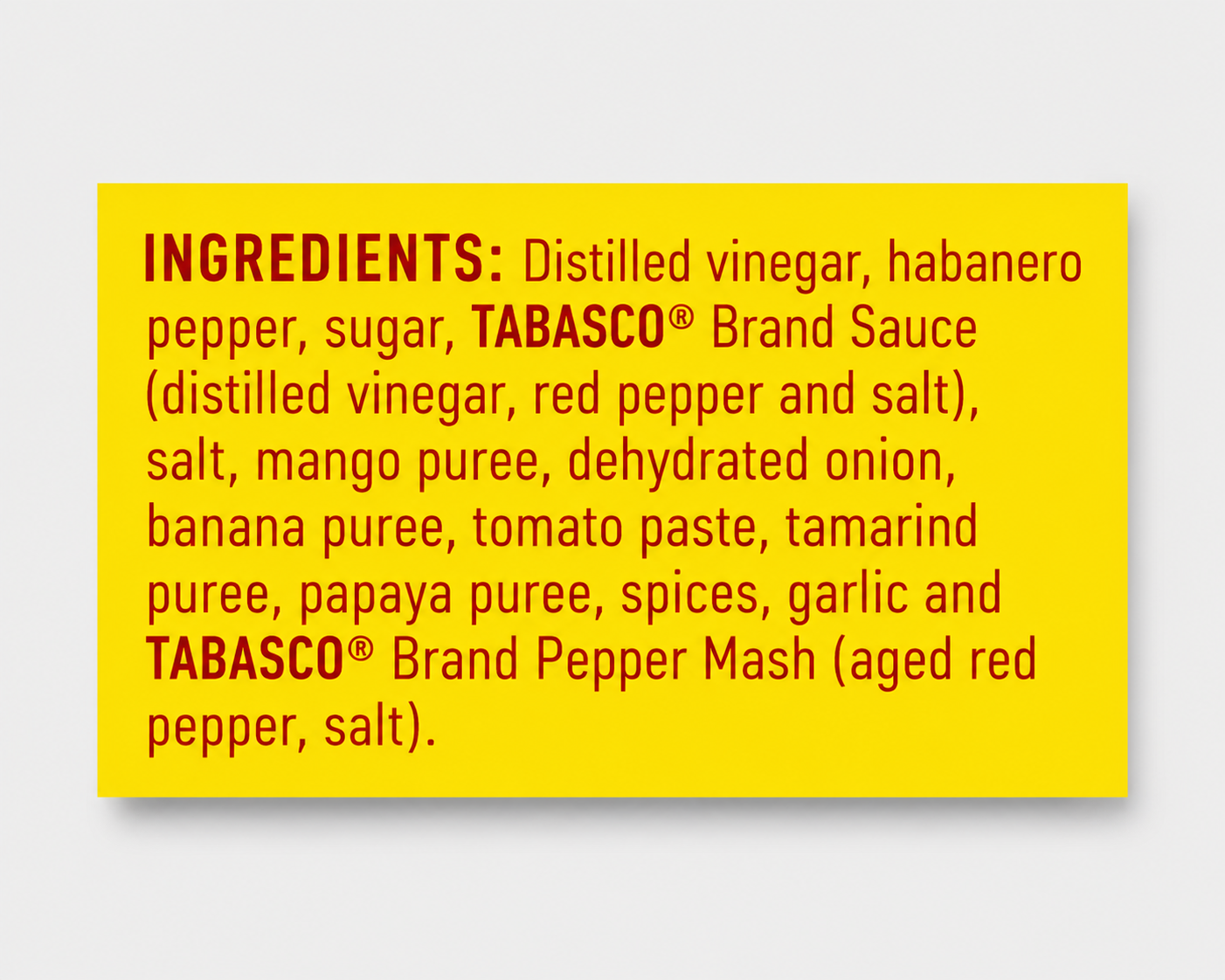 Tabasco Habanero Sauce Hot 60 Ml