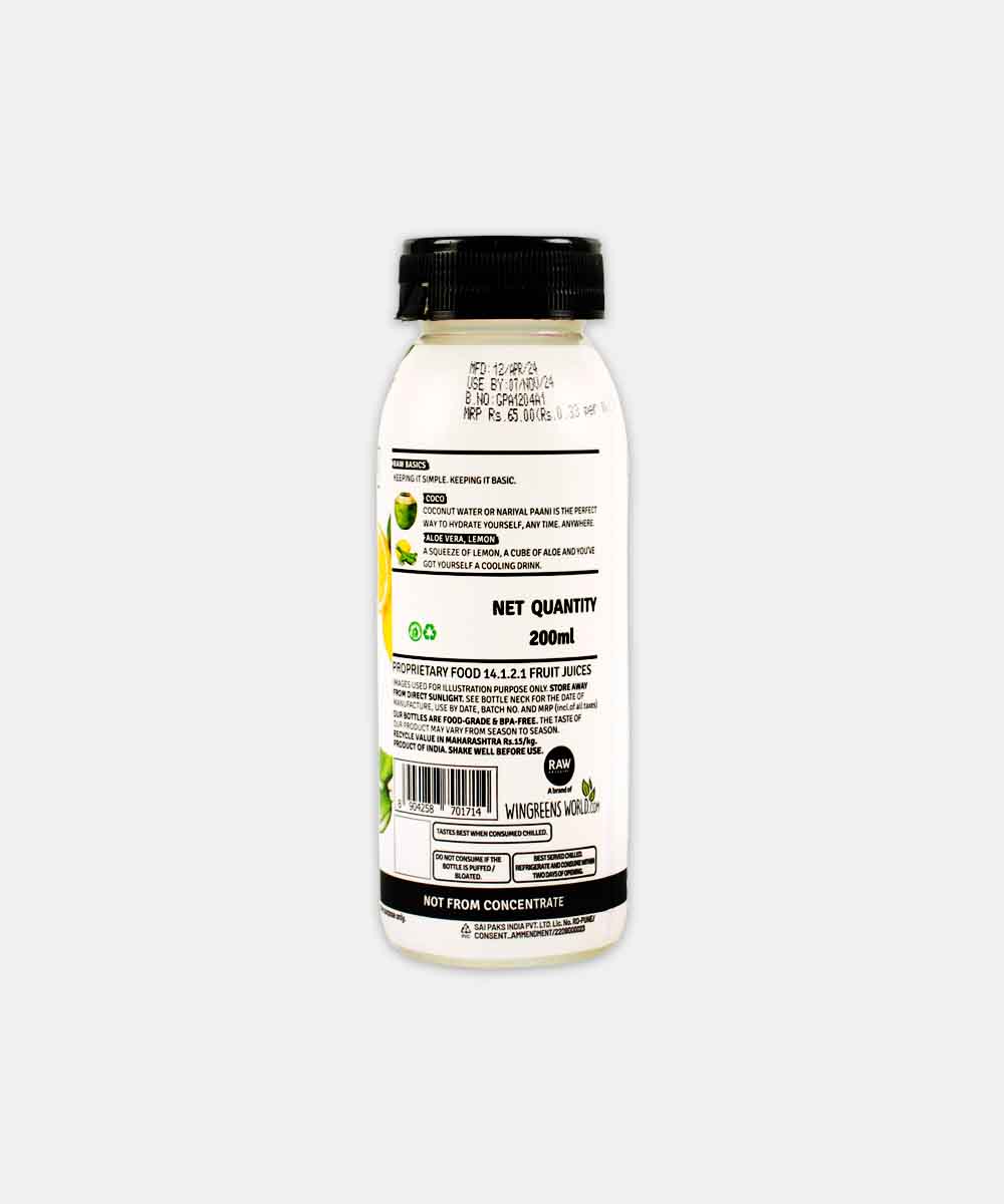 Raw Pressery Coconut Water Aloe Vera,Lemon Juice 200 Ml