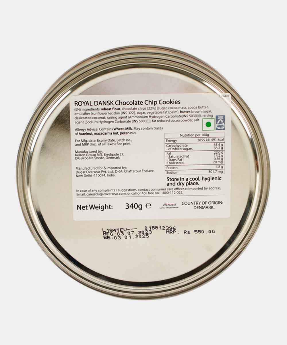 Royal Dansk Chocolate Chip Cookies 340 Gm