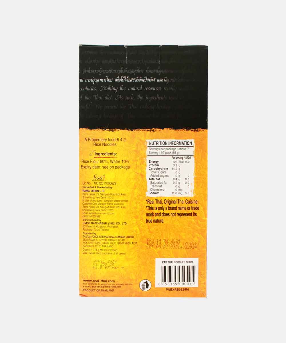 Real Thai Pad Thai 10Mm Noodles 375 Gm