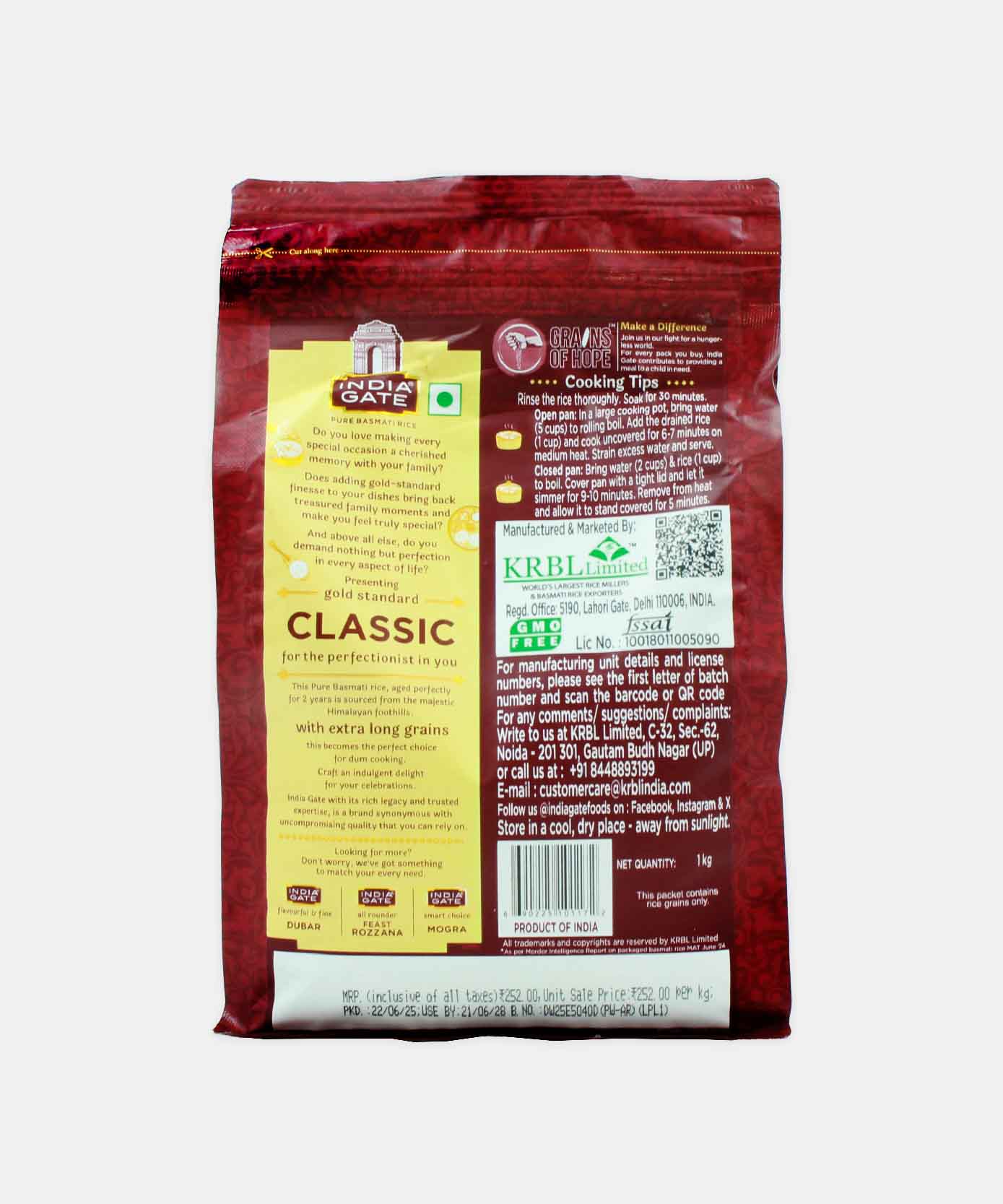 India Gate Basmati Rice Classic 1 Kg