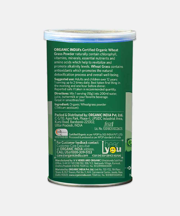 ORGANIC INDIA WHEAT GRASS POWDER 100