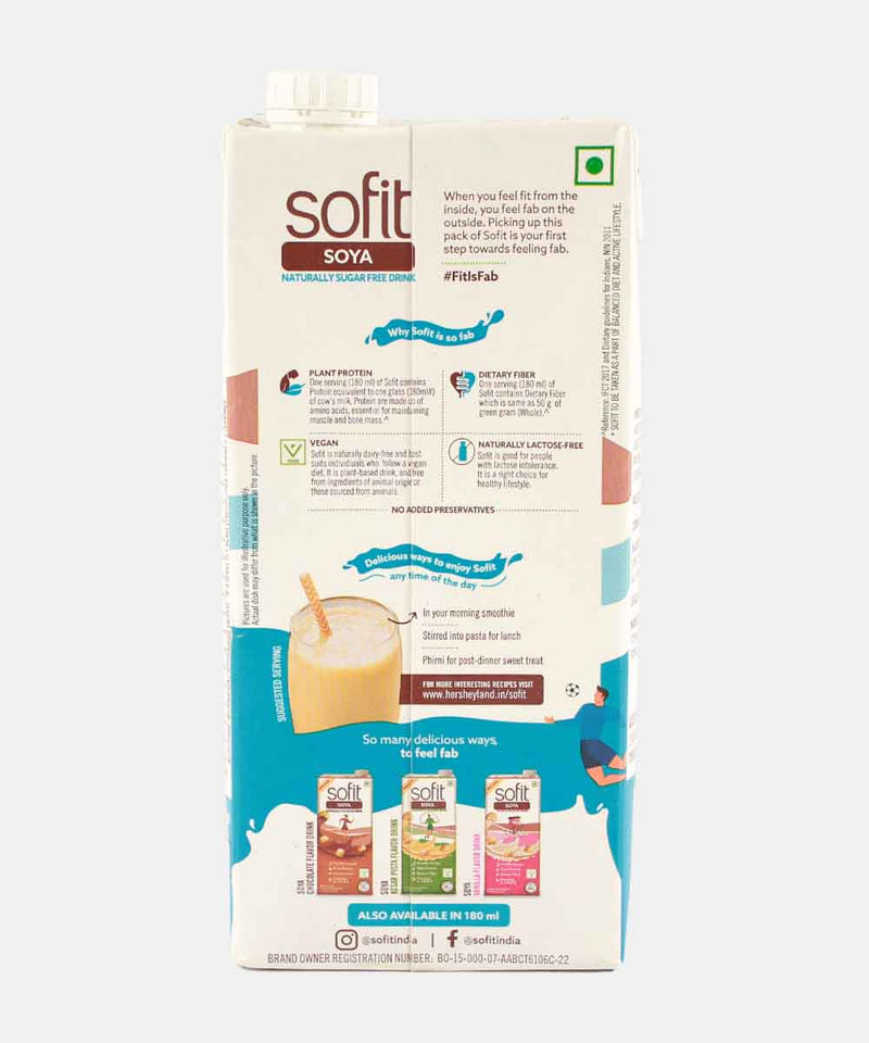 SOFIT SOYA MILK NATURAL SUGAR FREE 1 LTR