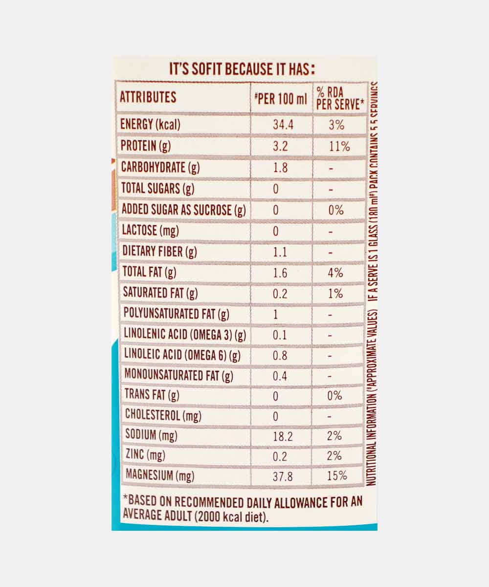 Sofit Soya Milk Natural Sugar Free 1 Ltr
