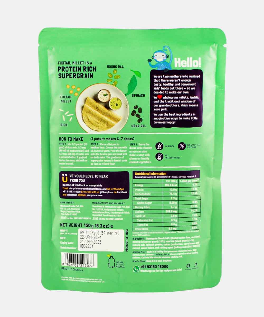Slurrp Farm Millet Dosa Spinach 150 Gm