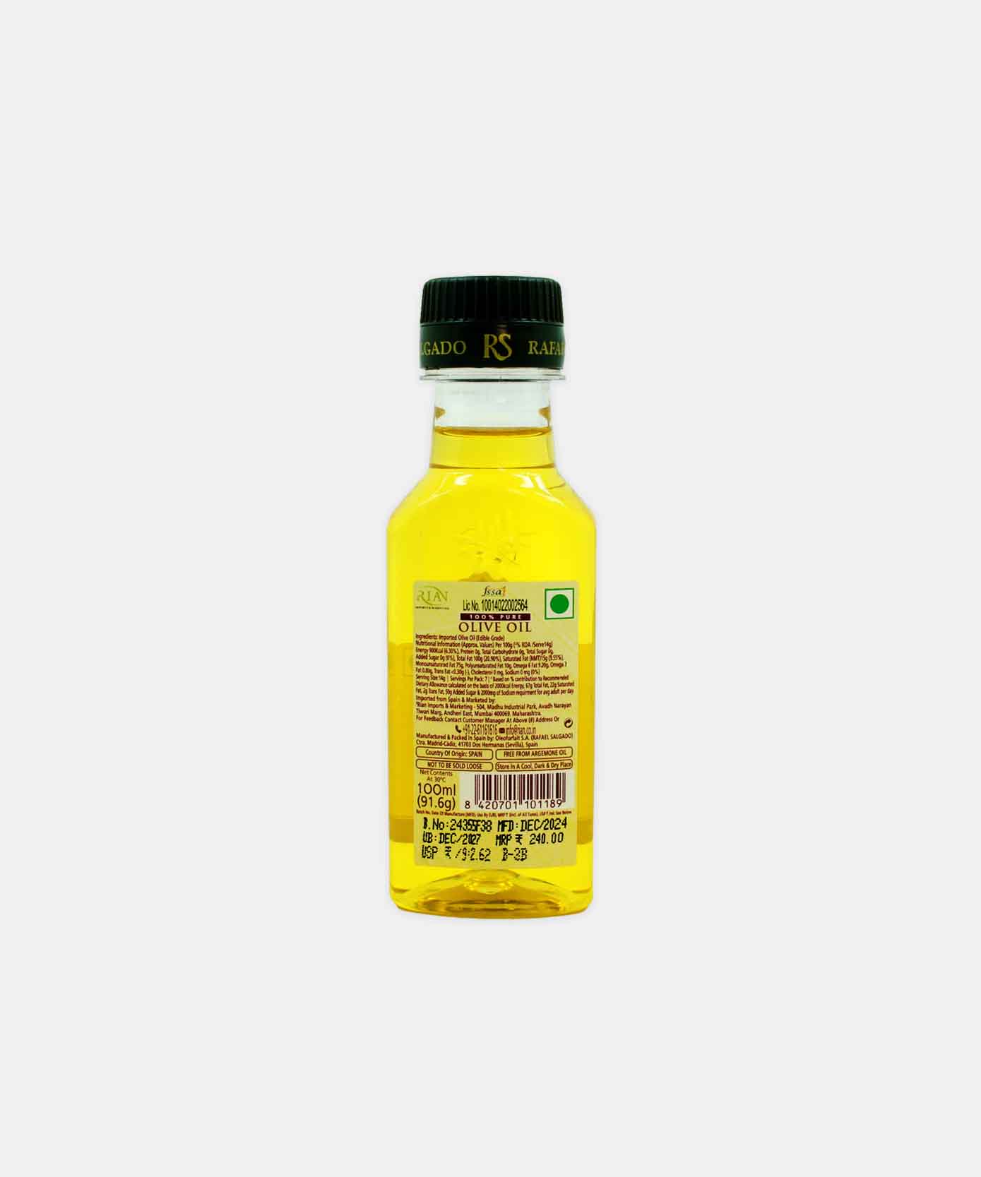 Rafael Salgado Olive Oil 100 Ml 91.6 Gm