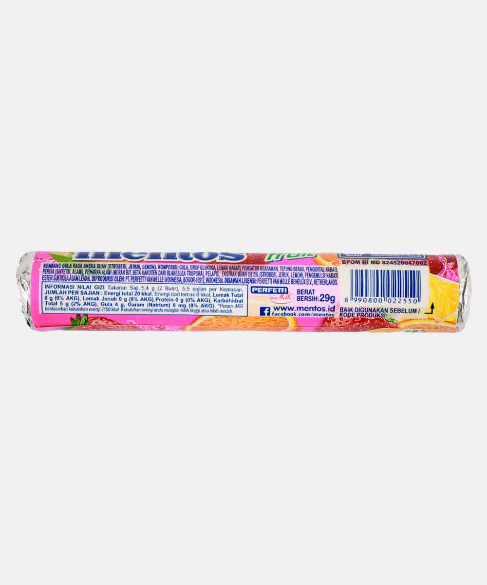 Mentos New Rainbow Rasa Buah Chewy Candy 29 Gm