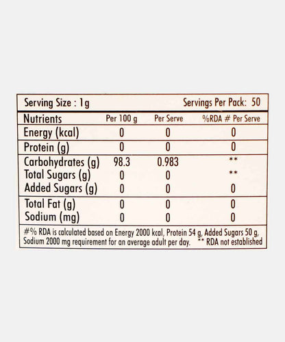 Steviocal All Naturally Stevia Sweet 50 Sachet 50 Gm